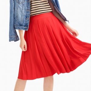 Gorgeous Red Pleated Swing Skirt from J Crew